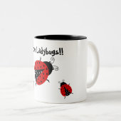 2 Couleurs J'aime la tasse de coccinelles (Devant droit)