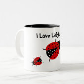 2 Couleurs J'aime la tasse de coccinelles (Devant gauche)