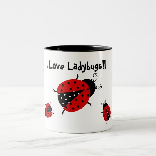 2 Couleurs J'aime la tasse de coccinelles (Centre)