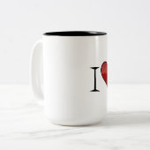 2 Couleurs J'aime la tasse de colleys de frontière (Devant gauche)