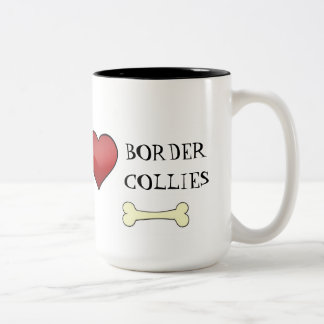 2 Couleurs J'aime la tasse de colleys de frontière