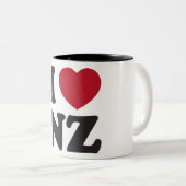 2 Couleurs j'aime la tasse de nz (Devant droit)