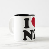2 Couleurs j'aime la tasse de nz (Devant gauche)