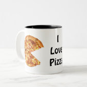 2 Couleurs J'aime la tasse de pizza (Devant gauche)