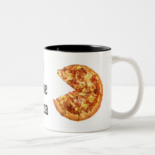 2 Couleurs J'aime la tasse de pizza (Droit)