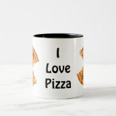 2 Couleurs J'aime la tasse de pizza (Centre)