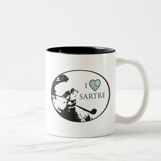 2 Couleurs J'aime la tasse de Sartre (Droit)
