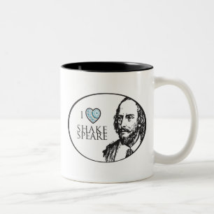 2 Couleurs J'aime la tasse de Shakespeare