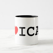 2 Couleurs J'aime la tasse d'ICAC (Centre)