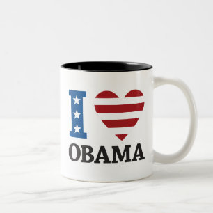 2 Couleurs J'aime la tasse d'Obama
