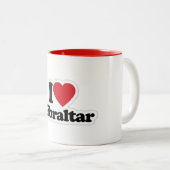 2 Couleurs J'aime la tasse du Gibraltar (Devant droit)