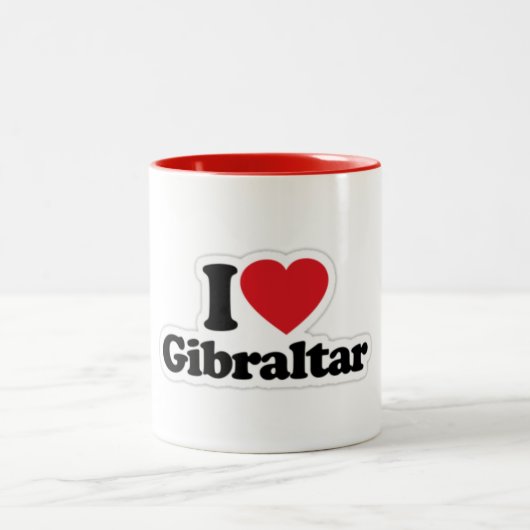 2 Couleurs J'aime la tasse du Gibraltar (Centre)