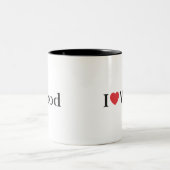 2 Couleurs J'aime la tasse en bois (Centre)