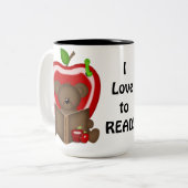 2 Couleurs J'aime lire la tasse de café (Devant gauche)