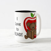 2 Couleurs J'aime lire la tasse de café (Devant droit)