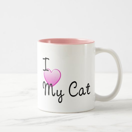 2 Couleurs J'aime ma tasse de chat (Droit)