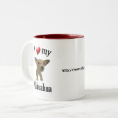 2 Couleurs J'aime ma tasse de chiwawa (Devant gauche)