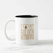 2 Couleurs J'aime ma tasse de golden retriever (Gauche)