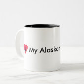 2 Couleurs J'aime ma tasse de Malamute d'Alaska (Devant gauche)