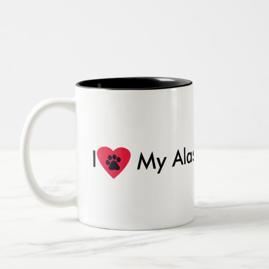 2 Couleurs J'aime ma tasse de Malamute d'Alaska (Gauche)