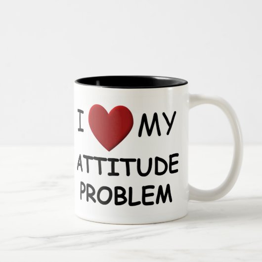 2 Couleurs J'aime ma tasse de problème d'attitude (Droit)