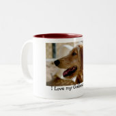 2 Couleurs J'aime mon Goldendoodle ! Tasse (Devant gauche)