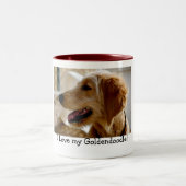 2 Couleurs J'aime mon Goldendoodle ! Tasse (Centre)