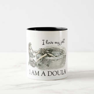 2 Couleurs J'AIME MON TRAVAIL - tasse de doula