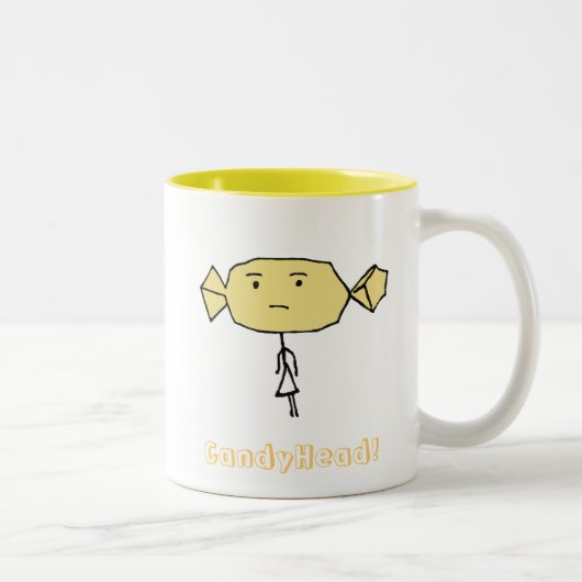 2 Couleurs Jaune de tasse de CandyHead hmmm (Droit)