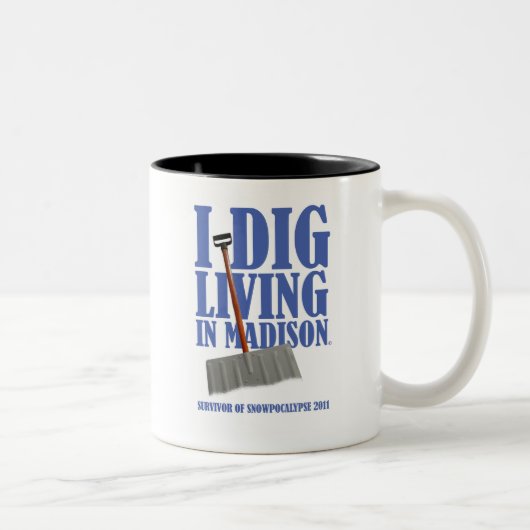 2 Couleurs JE CREUSE LA VIE DANS la tasse de tempête de neige (Droit)