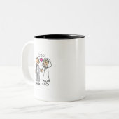 2 Couleurs Je fais. Tasse de mariage (Devant gauche)