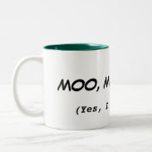 2 Couleurs Je parle la tasse drôle de citation de vache (Gauche)