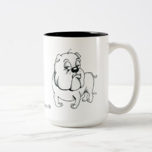 2 Couleurs Je pense cela la tasse de café de bouledogue