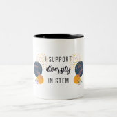 2 Couleurs "Je soutiens la diversité tasse mignonne dans (Centre)