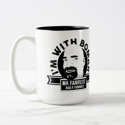 2 Couleurs Je suis avec Bomar - grande tasse de café d'Ol (Gauche)