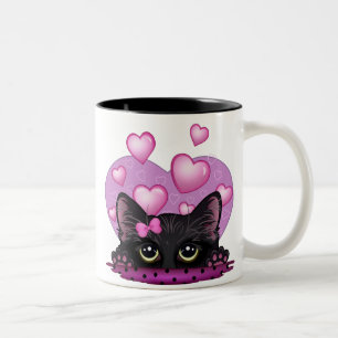 2 Couleurs Je t'aime tasse de chaton