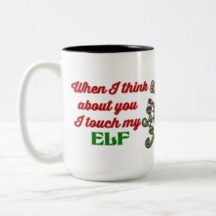 2 Couleurs Je touche ma tasse d'humour de Noël d'Elf
