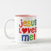 2 Couleurs Jésus m'aime ! tasse (Gauche)