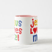 2 Couleurs Jésus m'aime ! tasse (Centre)