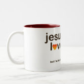 2 Couleurs Jésus vous aime tasse (Gauche)