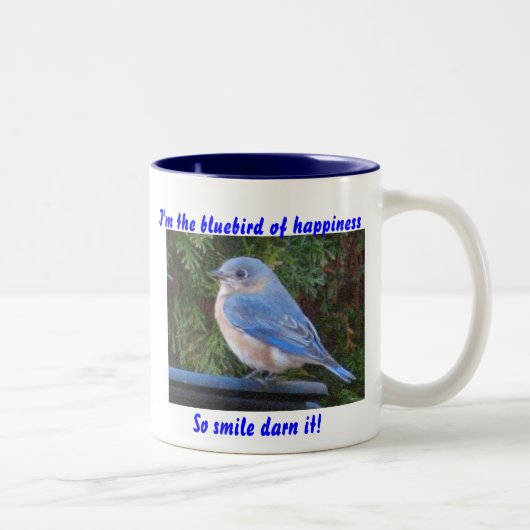 2 Couleurs JJ- oiseau bleu de tasse de bonheur (Droit)