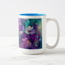 Jolie tasse de boisson avec fleures bleu