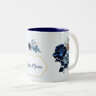 2 Couleurs Jolie tasse de café ou de thé à la rose bleue pers