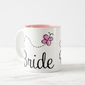 2 Couleurs Jolie tasse de jeune mariée de mariage (Devant gauche)