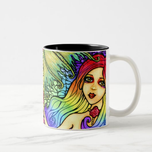 2 Couleurs Jolie tasse d'imaginaire de sirène rose (Droit)