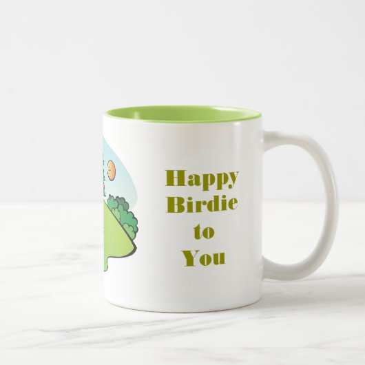 2 Couleurs Joyeuse tasse aux oiseaux. (Droit)