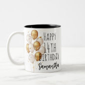 2 Couleurs Joyeuse tasse d'anniversaire, cadeau d'anniversair (Gauche)