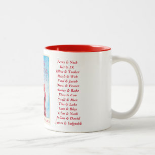 2 Couleurs Joyeux Noël, tasse chérie avec des noms de coupl