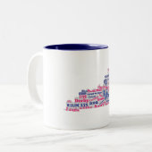 2 Couleurs KY Word Cloud (V1 Rose) tasse à café (Devant gauche)