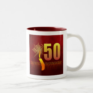 2 Couleurs La grande tasse de 50 anniversaires